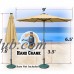 Sunrise Outdoor Patio 9' Aluminum Solar Powered Patio Umbrella with 8 ribs, 24-LED-Lights Parasol Sunshade with Crank ( Taupe)   570343616